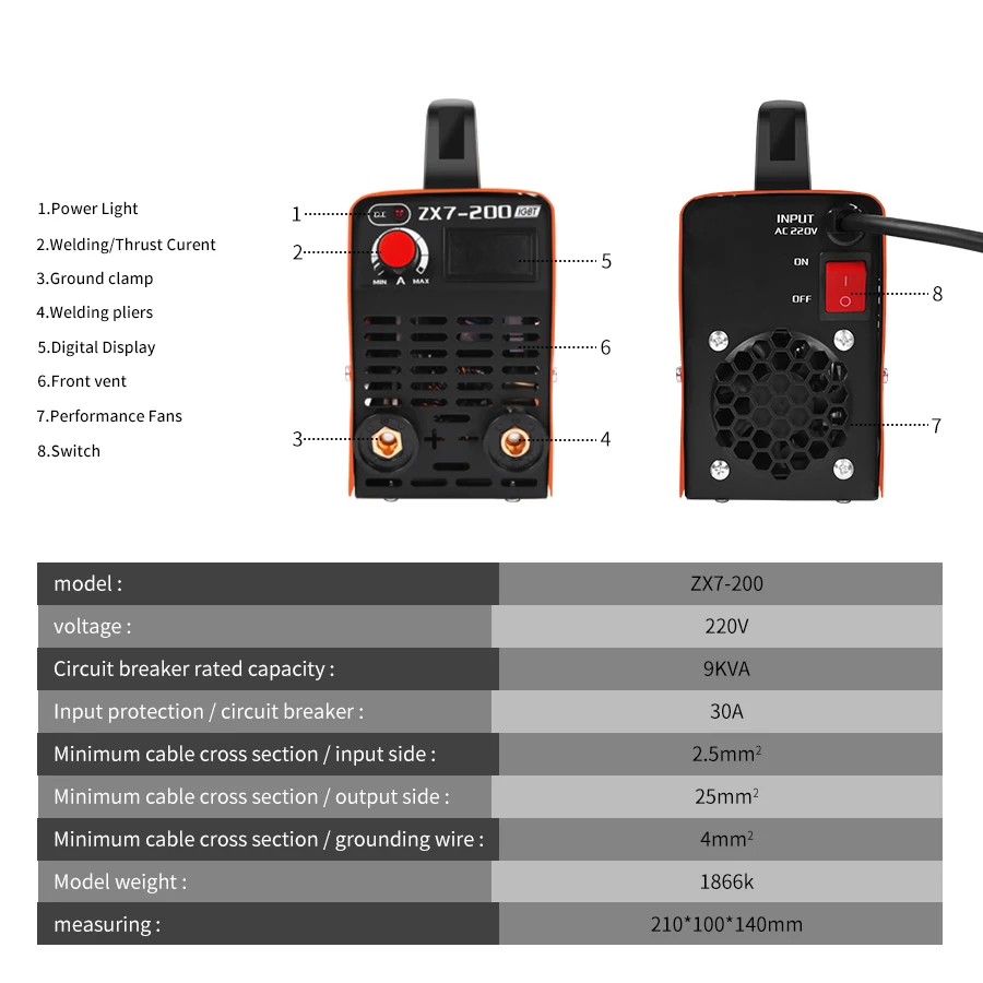 Дуговой сварщик DC инвертор дуговой 220 В сварочный аппарат 200Amp для дома Начинающий