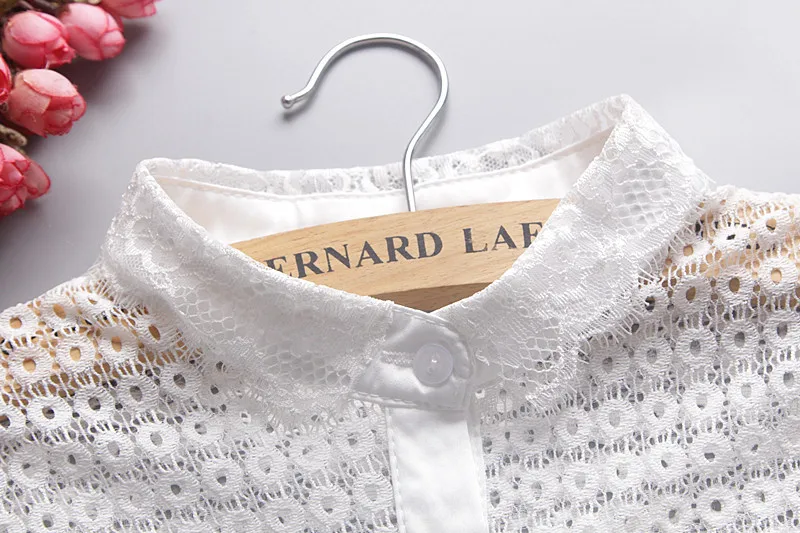 2017 Однотонная рубашка с декоративными жемчужинами для ногтей имитация воротника