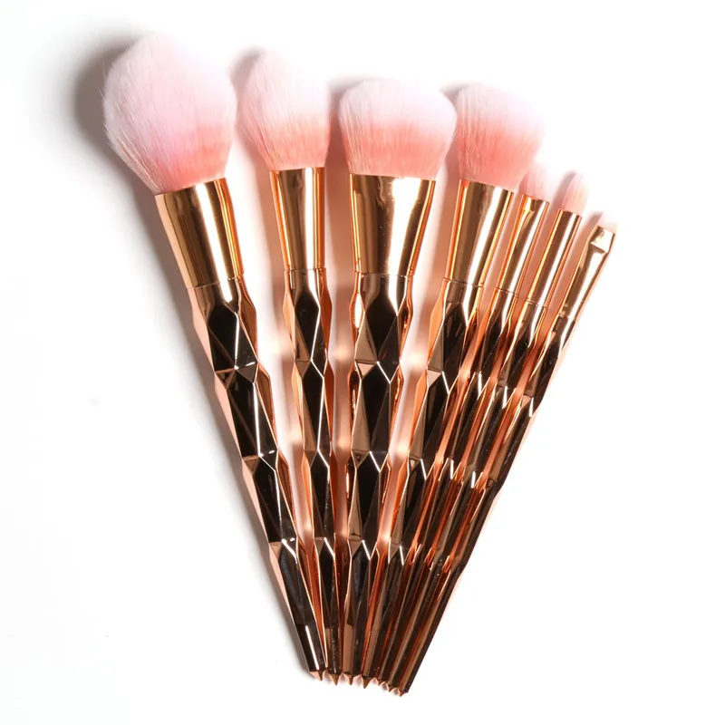 7Pcs FOCALLURE чрезвычайно мягкая Синтетическая Кисть для макияжа набор кистей для макияжа Тени для век Румяна Кисть для смешивания пудры - Handle Color: 7Pcs