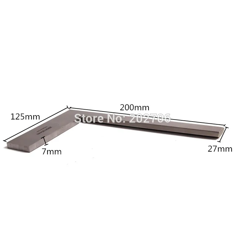 200*125mm Stainless steel Corner Square 90 Degree Blade Ruler Gauge Try ruler Measuring Tool | Инструменты