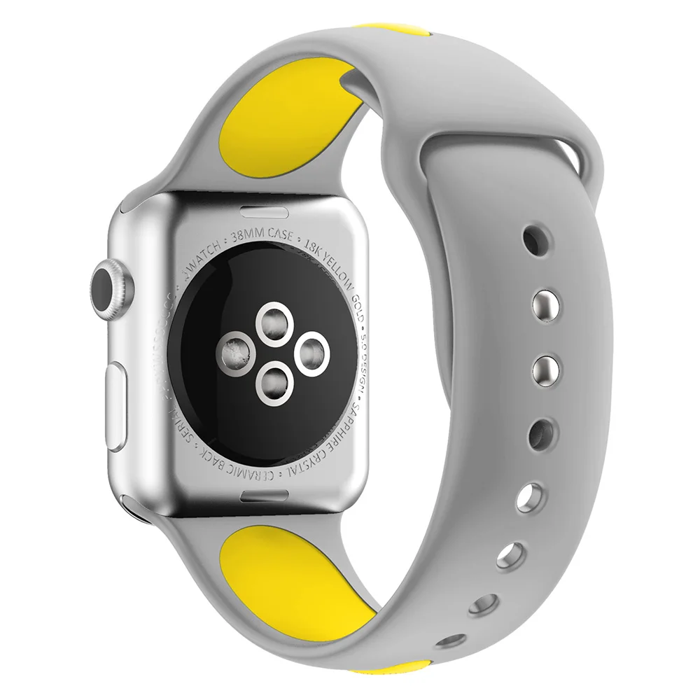 Силиконовый ремешок JANSIN для apple watch series 5 4 3 2, спортивный ремешок для iwatch 38 мм/42 мм/40 мм/44 мм, цветной ремешок для замены