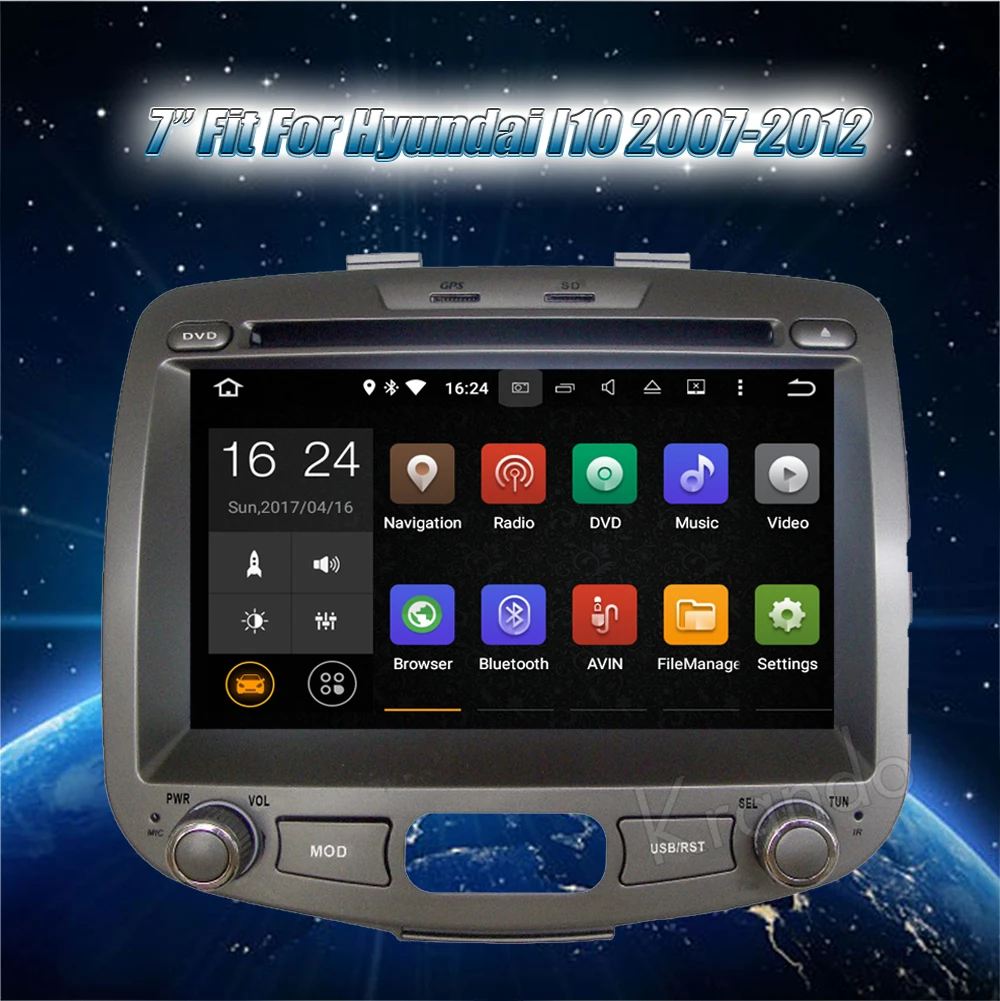 Krando " Android 9,0 Автомобильная dvd-навигационная система мультимедийная система для hyundai i10 2007-2012 аудио радио плеер wifi 3g DAB