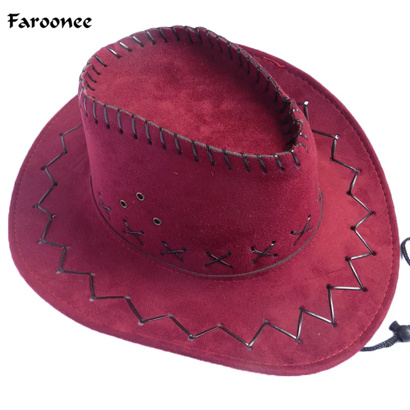 Faroonee мужские Западные Ковбойские шляпы ручной работы из искусственной кожи для