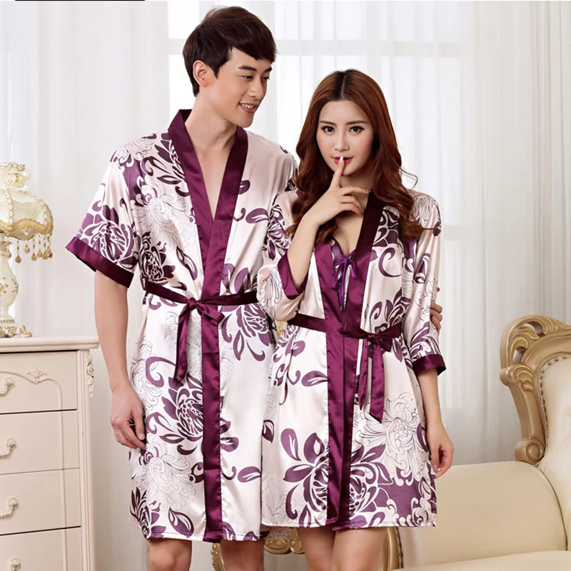 Sexy pajamas home clothes bathrobes for men robe silk men's Chinese gown set morning coat dressing man | Мужская одежда
