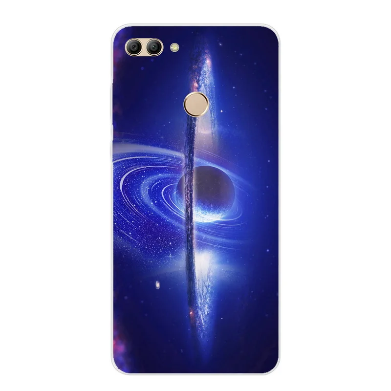 Силиконовый чехол для телефона, для huawei Y9 мягкий чехол для телефона пространство художественный Принт Крышка для huawei Y 9 Y9 Прозрачный Бампер бант из ленты TPU с изображением Y9 - Цвет: 17