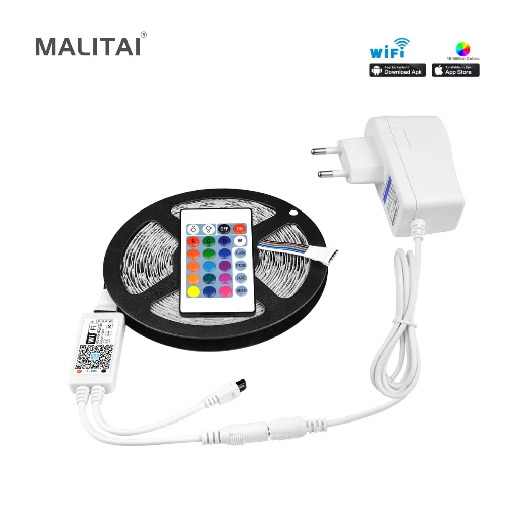 WIFI СВЕТОДИОДНАЯ лента SMD 5050 RGB RGBW RGBWW 5 м беспроводной контроль светодиодная
