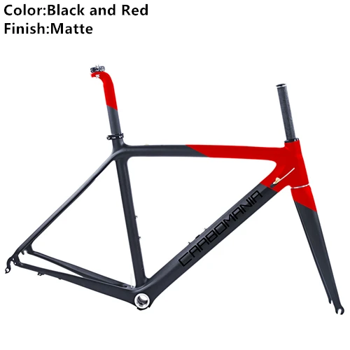 Black and Red Matte Карбоновая рама для дорожного велосипеда, Ультралегкая 980g 700c, рама для дорожного велосипеда Di2, механическая рама для дорожного велосипеда, велосипедная Рама в комплекте, BSA 68 мм V тормоз - Цвет: Black and Red Matte
