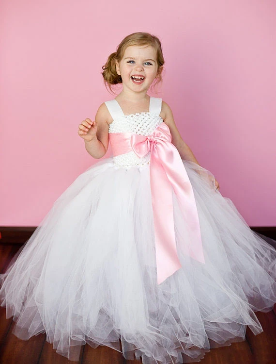 Infant Flowers Baby girl tutu dress birthday party headband set Children Princess kids clothes handmade vestido infantil #JH030 | Детская