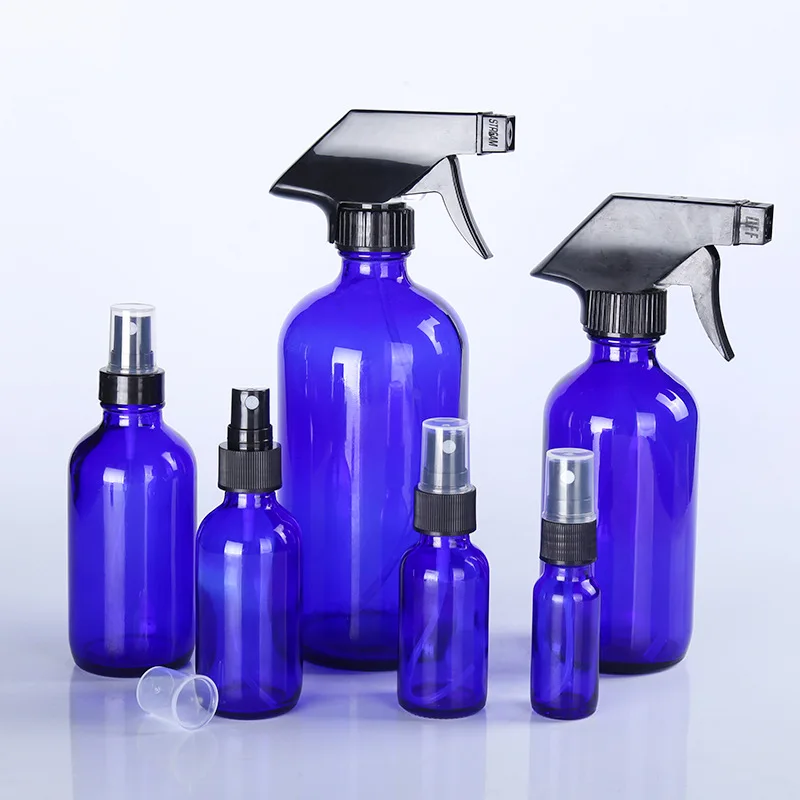 10PCS/Lot Amber Glass Essential Oil Spray Bottles Mist Sprayer Container Travel Refillable Bottle Transparent Brown 15-500ml