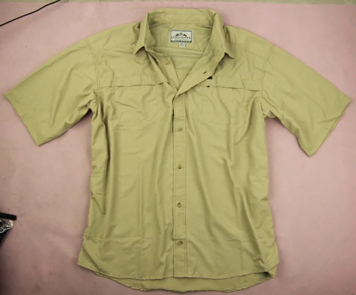 Рубашка мужская быстросохнущая дышащая с защитой от УФ-лучей коротким рукавом