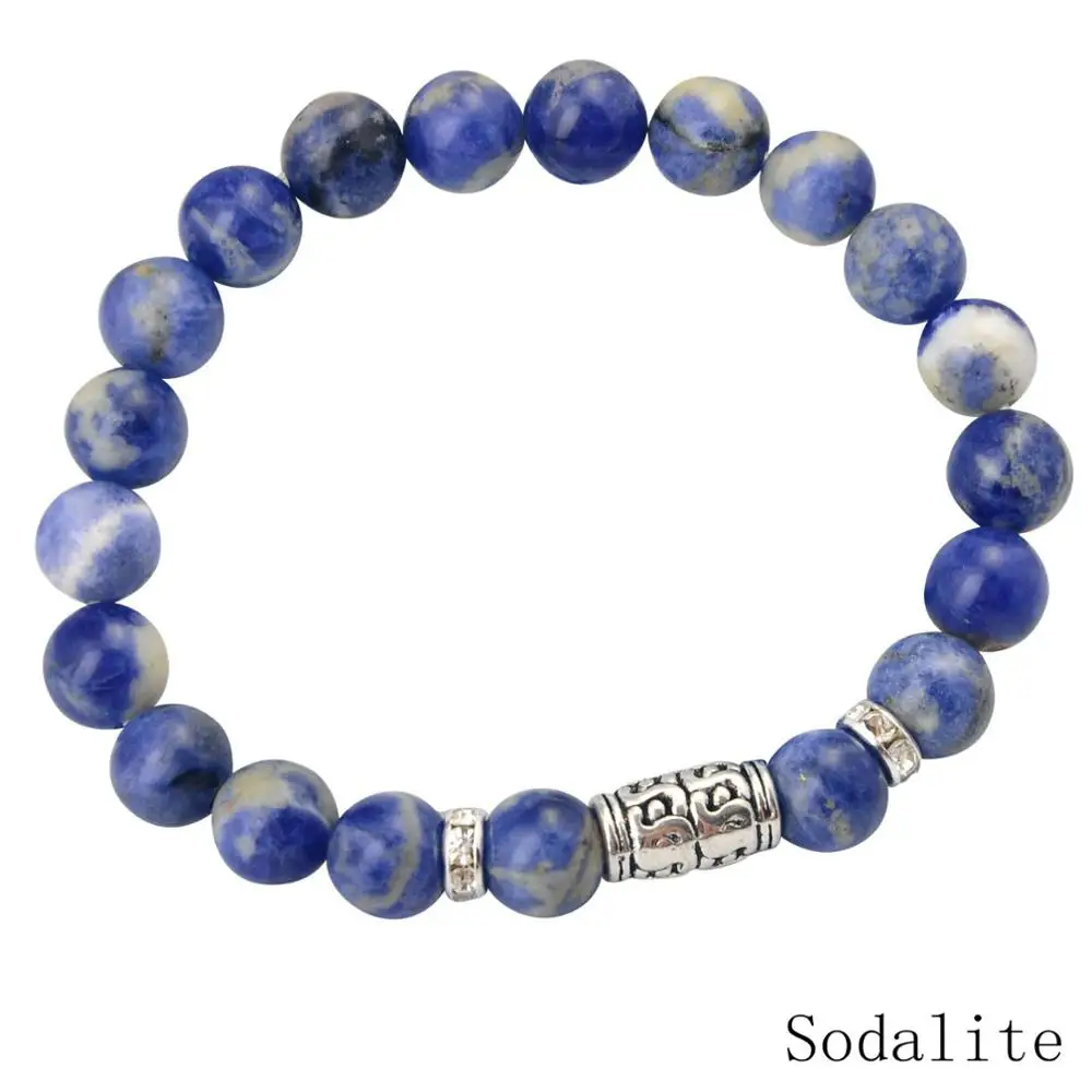 10 шт./лот 8 мм камень браслеты целебный Кристалл pulseira feminina женские и мужские