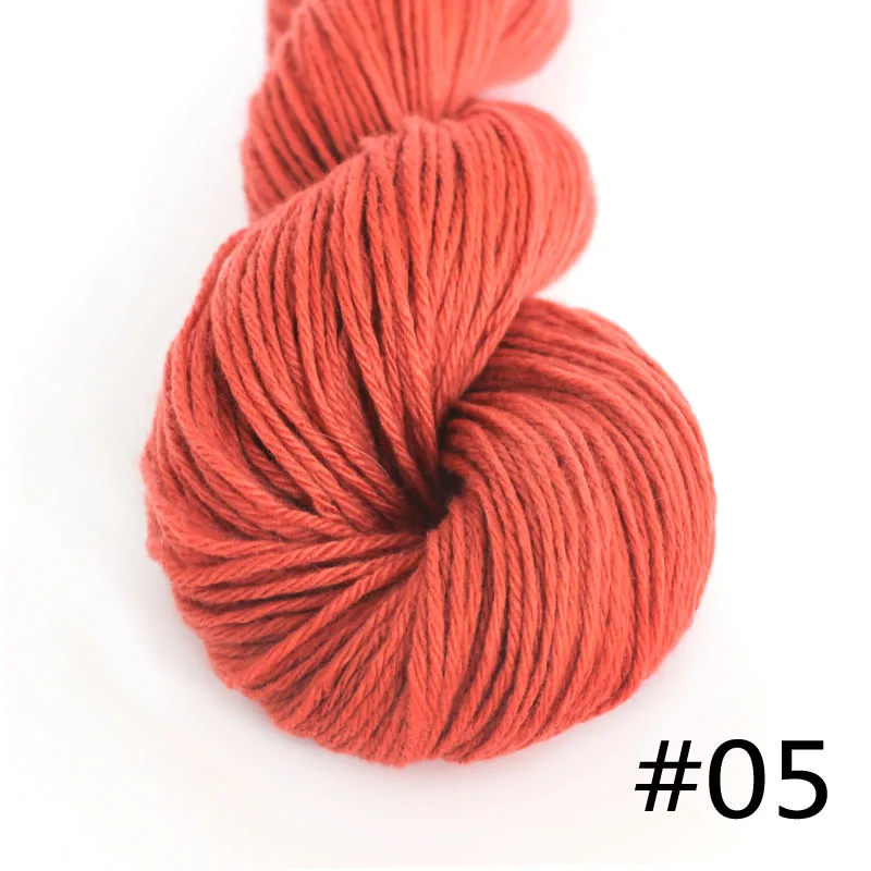 05 Brick Пряжа лотоса супер мягкая кашемировая DK пряжа цвет#01-#30 натуральный кашемир 4plys ручная вязка цвет ed DIY вязание крючком - Цвет: 05 Brick