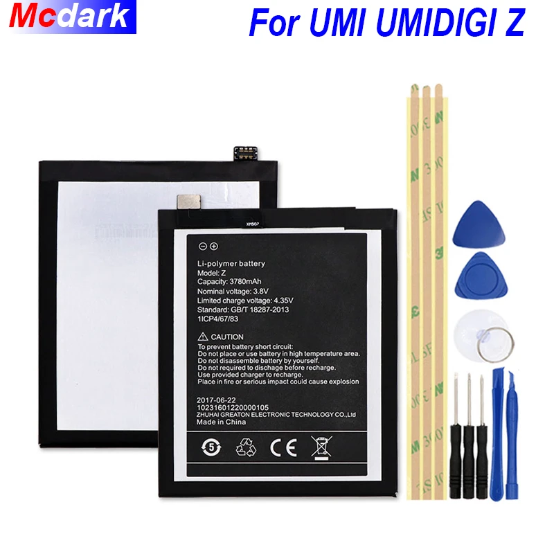 3780 мАч для Umi Umidigi Z батарея UMI Bateria Batterij Аккумулятор AKKU + Инструменты|Аккумуляторы