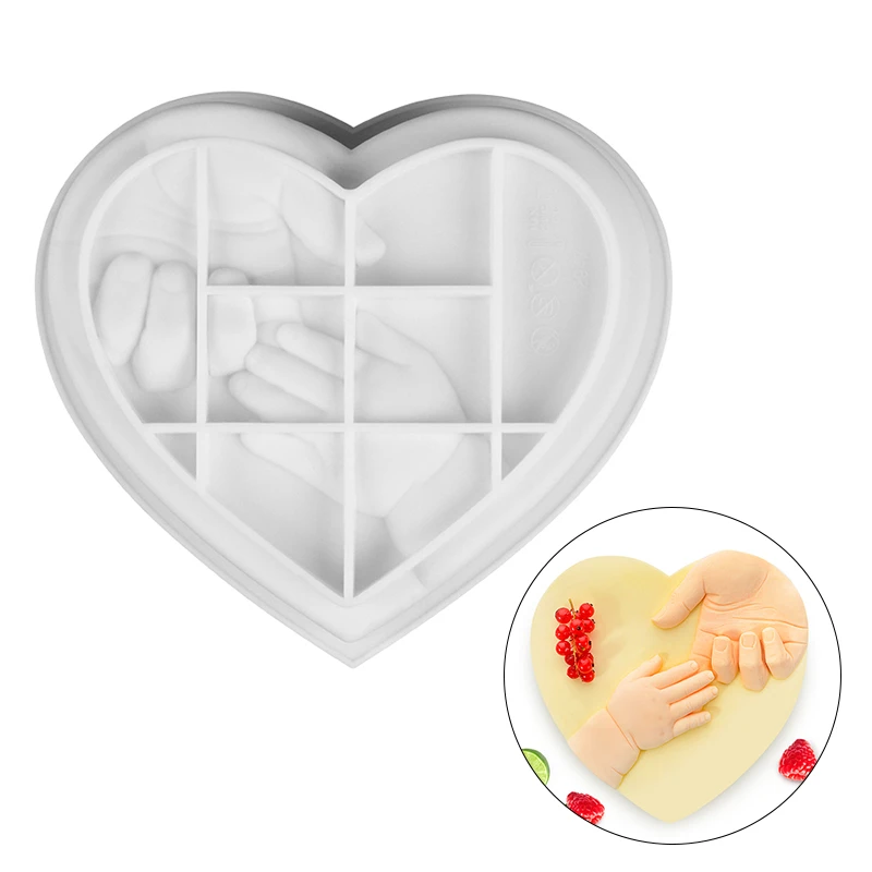 Форма сердца 3D силиконовые формы для выпечки милые детские ноги и руки мусс форма