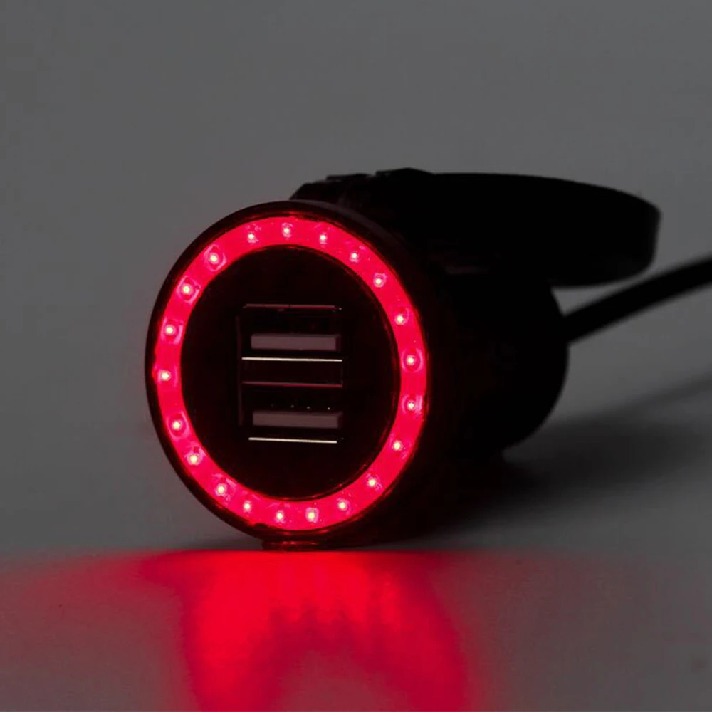 5V 2.1A 1A зарядное устройство для мотоцикла адаптер питания светодиодный заряд панели мобильный телефон планшет двойной USB разъем для автомобиля Авто Грузовик ATV Лодка - Название цвета: Красный