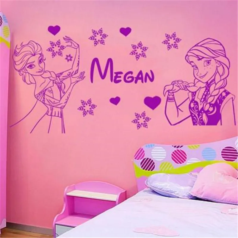 Индивидуальная Персонализированная мультяшная фигурка Эльза и ана Настенная