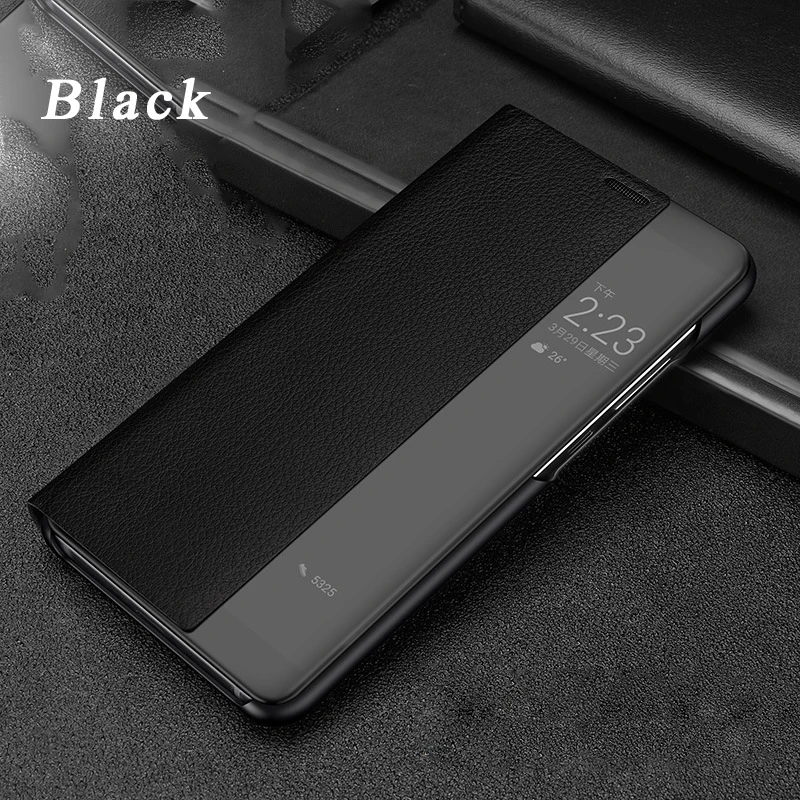 Cover for Huawei Mate 10 Pro P20 Cowhide Leather Book Style Case Mate10 mate10 pro P20pro Smart Window Flip Bag Fundas Shell |
