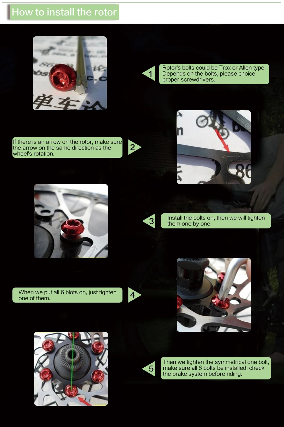 Велосипедный Спорт тормозного диска ротора 180 мм 7 дюйм(ов) DH ротор 1 шт. с 6 Болты