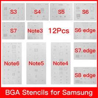 12pcslot ic chip bga reballing stencil kits set solder template for samsung galaxy s3 s4 s5 s6 s7 s8 note3456 high quality