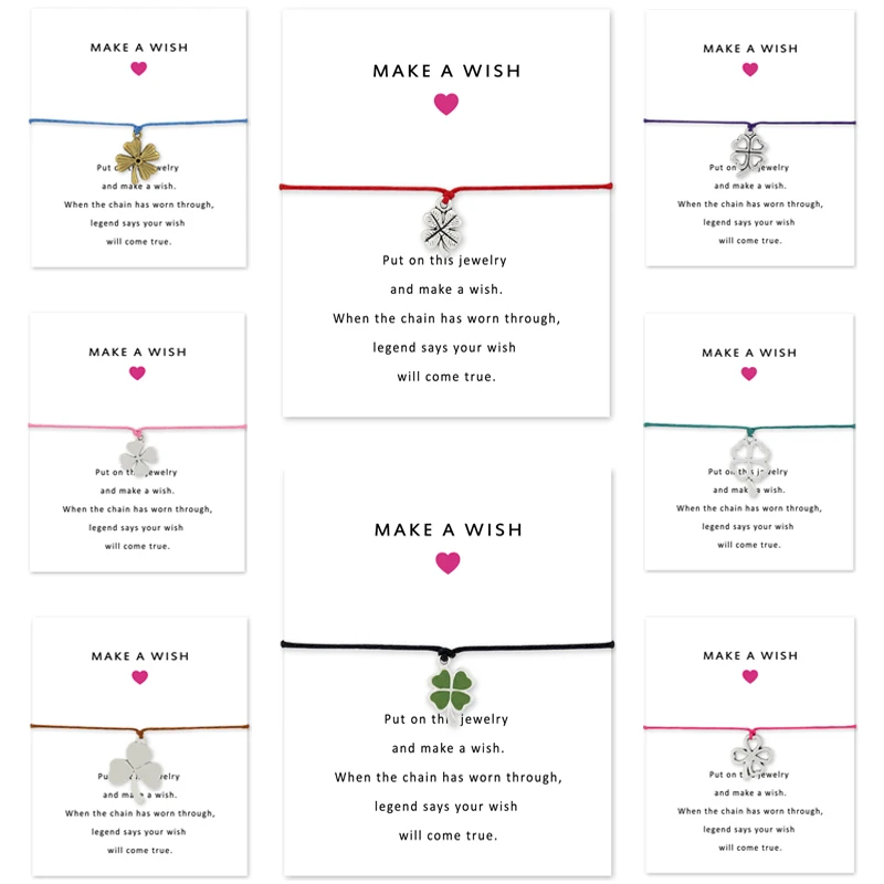 Женский браслет подружки невесты для на свадьбу серебряный с четырехлистным