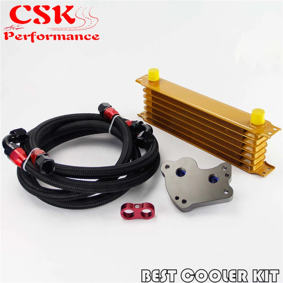 Комплект масляного радиатора AN10 7 рядов подходит для BMW Mini Cooper S R53 Supercharger Gold|oil cooler