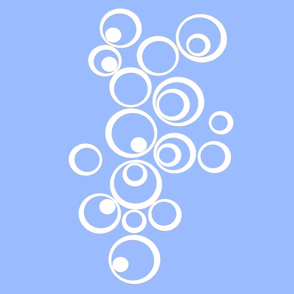 25pcs Artistic Round Wall Stickers Silver 3D Acrylic Mirror Surface Stick Home Office Bedroom Decoration | Дом и сад