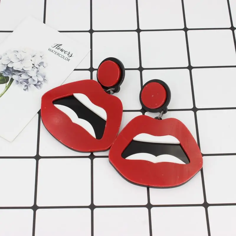 Оптовая продажа Модные Акриловые серьги гвоздики для губ Женские Ювелирные