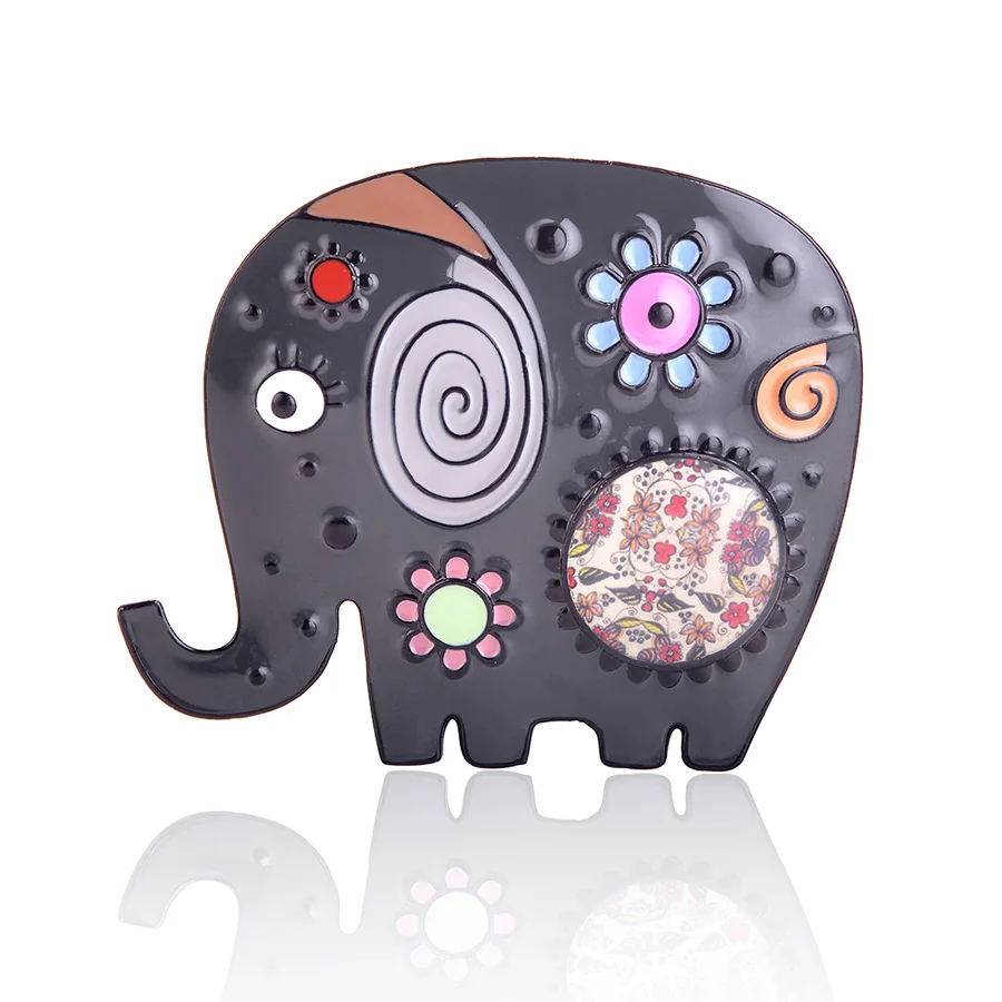 Забавная эмалированная Женская брошка в виде розового слона четыре цвета модная