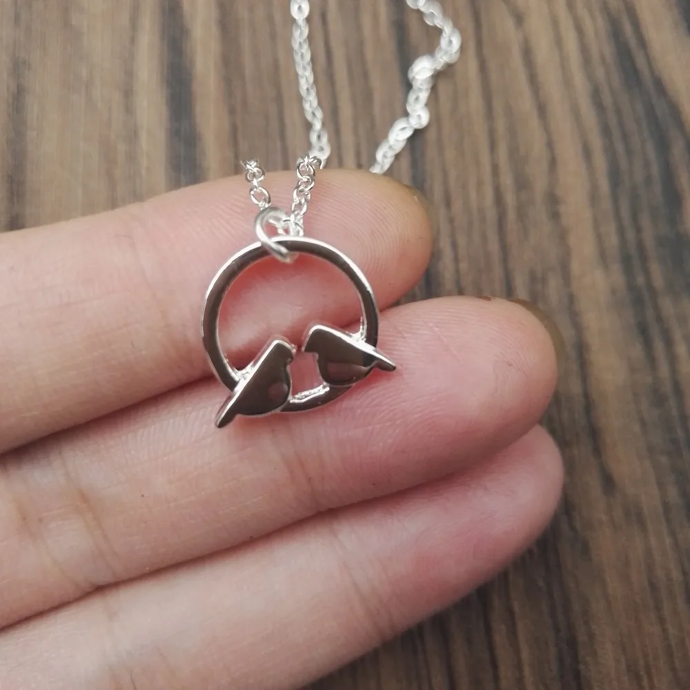 20 штук горный пара Птица Шарм Кемпинг Ожерелье Круглый Кулон &quotГора&quot ожерелье