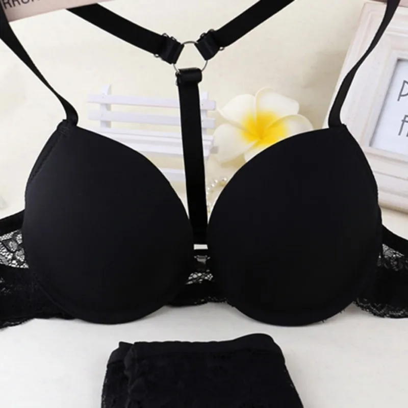 Модное женское нижнее белье RACER BACK с чашкой 3/4 белья пуш-ап 32 34 36 38 комплект