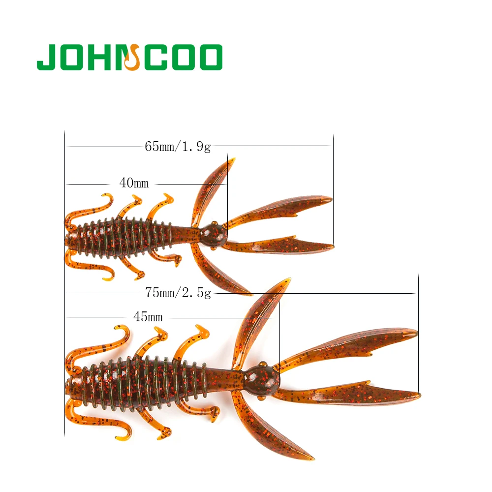JOHNCOO новинка 10 шт. приманка для креветок 75 мм/1 9 г 85 мм/2 5 искусственная мягкие