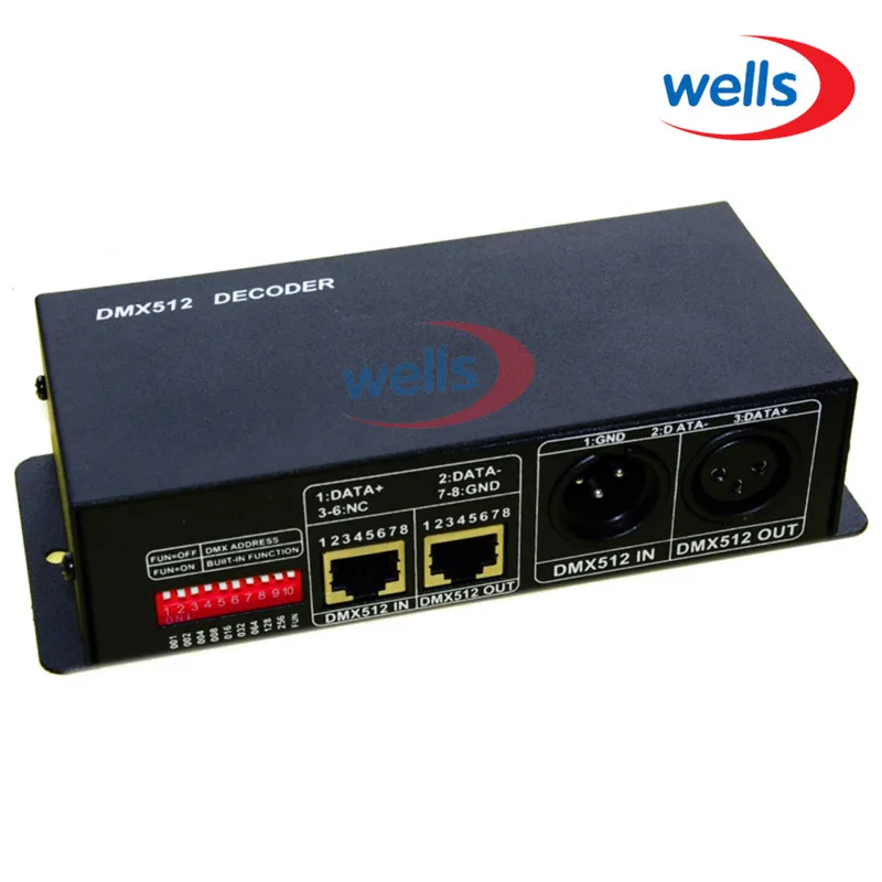 Светодиодный DMX512 контроллер общий анод 3CH декодер RGB Три CMOS слива открытый выход