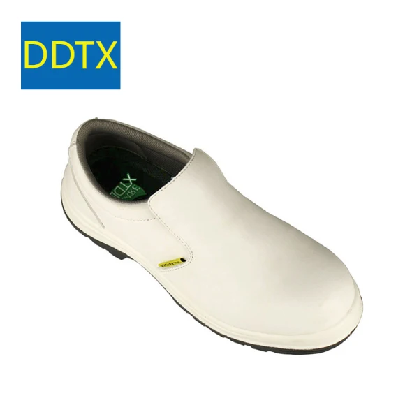 DDTX Мужская безопасная кухонная Рабочая обувь водонепроницаемая маслостойкая и нескользящая Композитный носок Антистатическая Удобная белая - Цвет: White