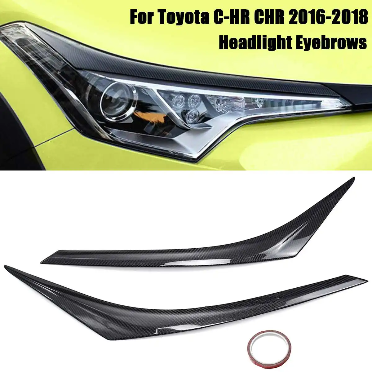 Пара автомобильных фар из углеродного волокна Накладка для бровей наклейка на