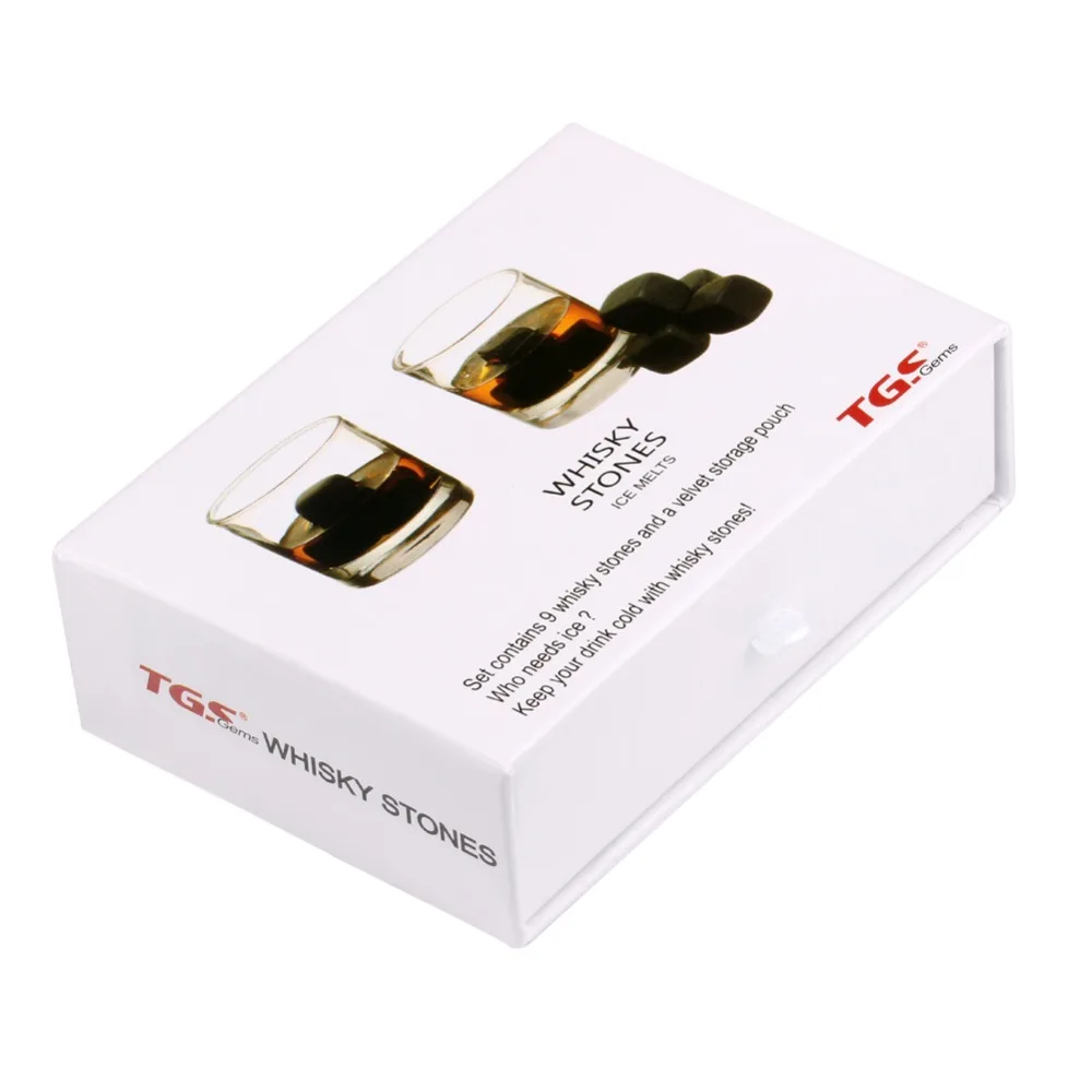 Охлаждающие камни для холодного виски 9 шт./компл. черный мраморный камень вина
