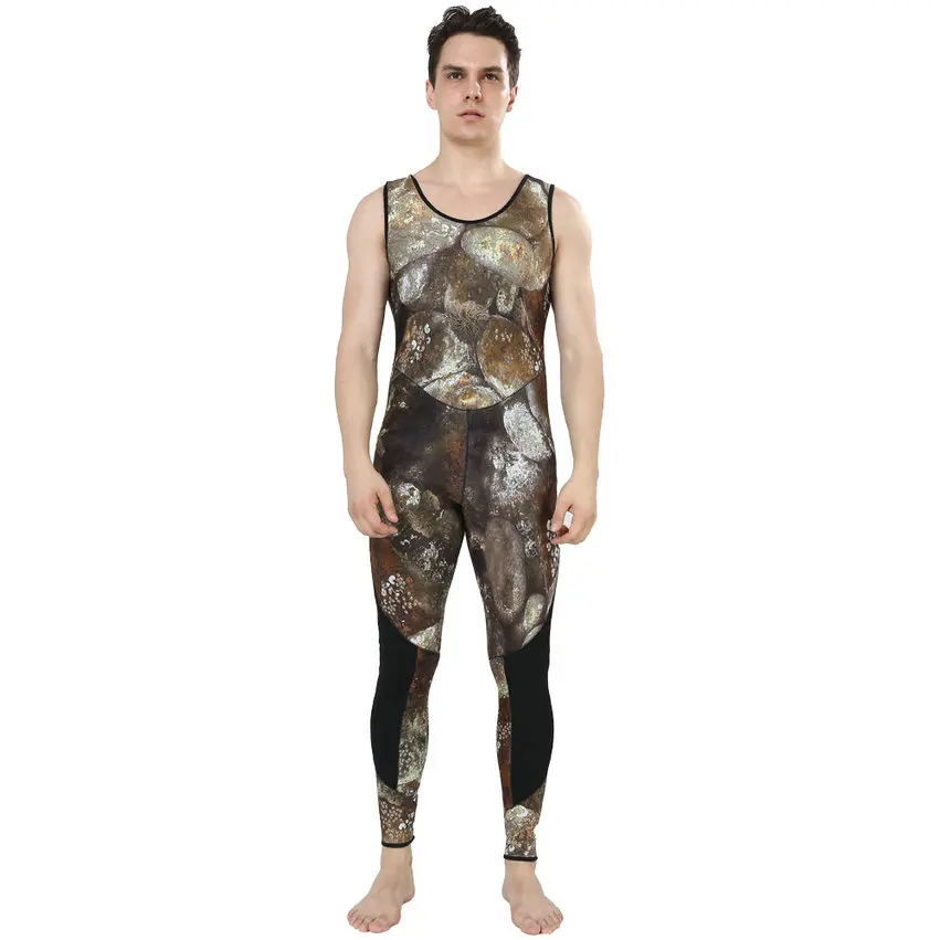 Камуфляжный гидрокостюм для подводной охоты неопрен 5 мм с капюшоном костюм