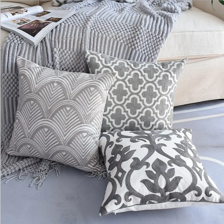 Nordic Design Cotton Linen Decorative Cushion Covers 45x45cm Floral Pattern Home Pillow Case Cover For Sofa Bedroom | Дом и сад