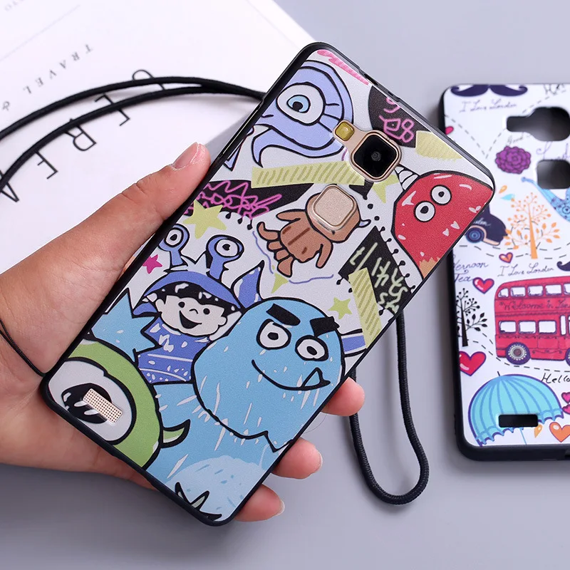 Чехол для Huawei Ascend Коврики 7 чехол силиконовый мультфильм милый Краски девчушки