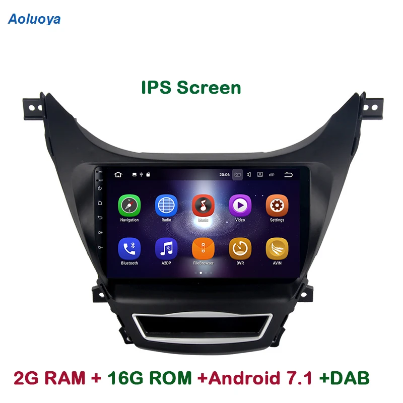 Aoluoya IPS 2 Гб RAM четырехъядерный Android 7 1 автомобильное радио GPS навигация для Hyundai Elantra