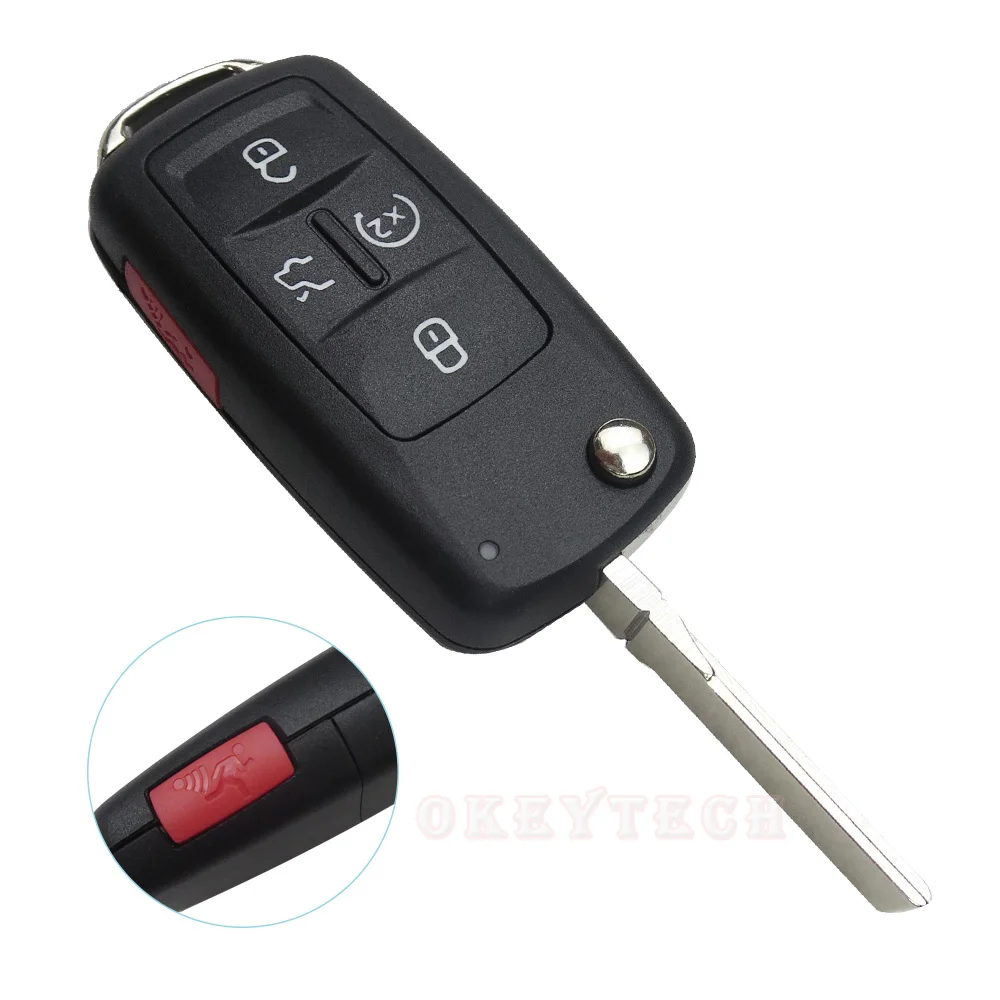 OkeyTech для VW Volkswagan Sharan Multivan Caravelle T5 Автомобильный ключ 4+ 1 5 Кнопка флип складной пульт дистанционного ключа чехол Брелок лезвие