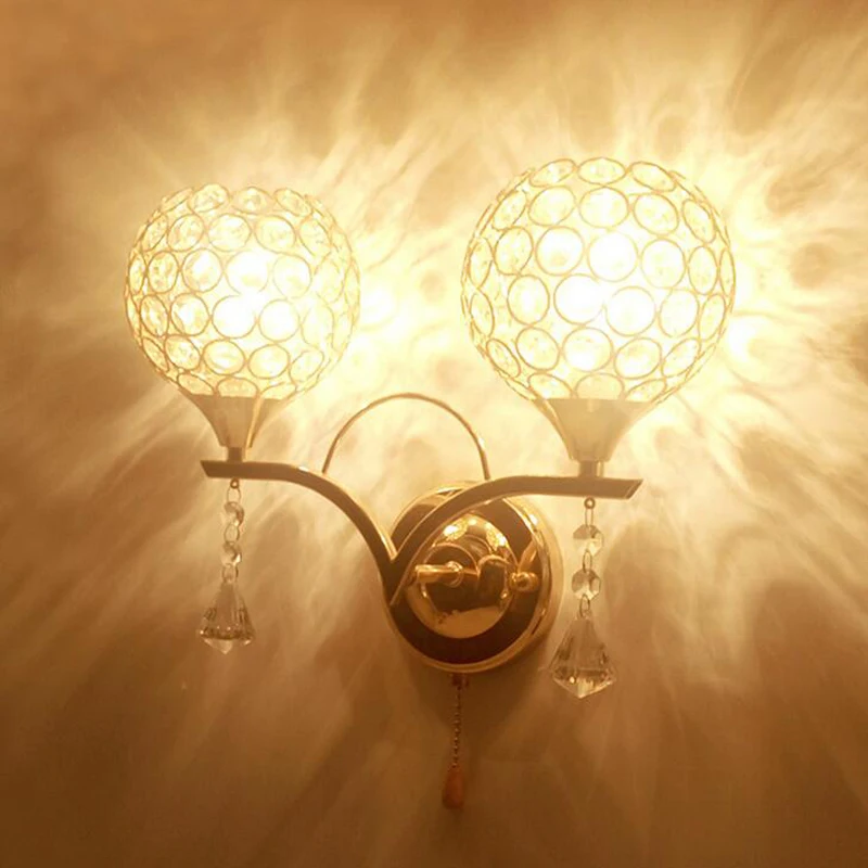 European led crystal wall lamp bed hotel engineering living room home lighting fixture | Освещение