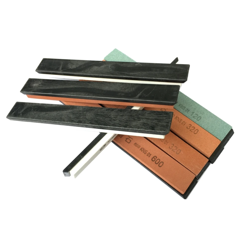 Набор из 8 точильных камней для ножей с пластиковой основой зернистость 120 #320 #400