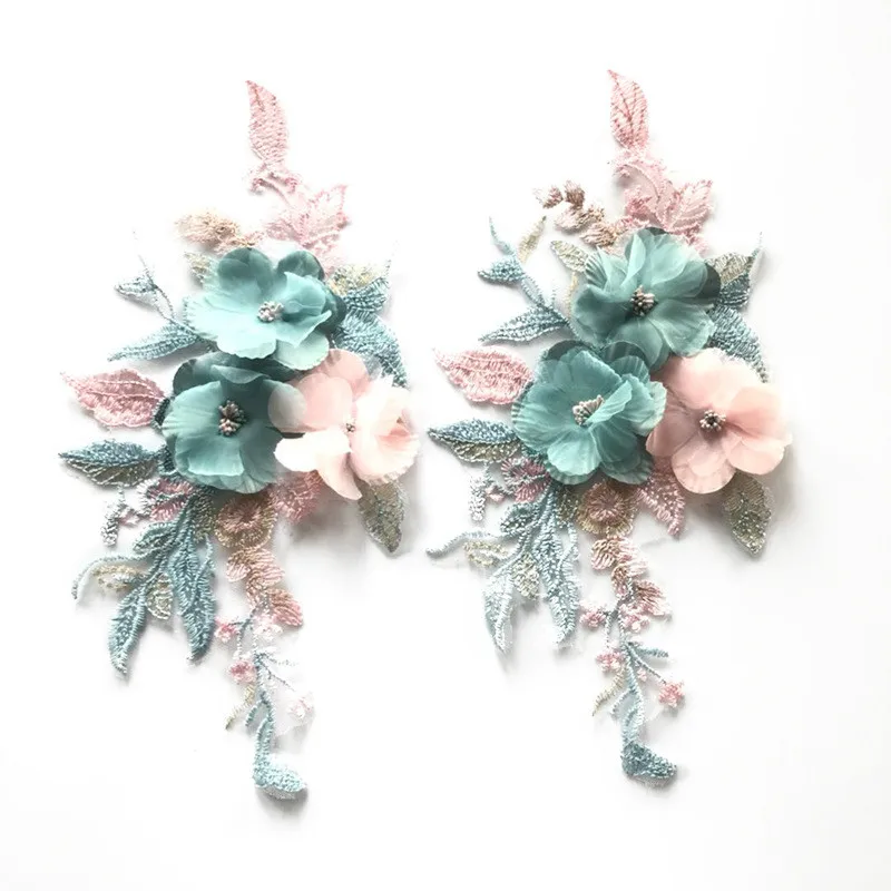 

Embroidery beads flower cloth stickers lace flowers handmade 3d color flower crystal beaded flower patch female accessories
