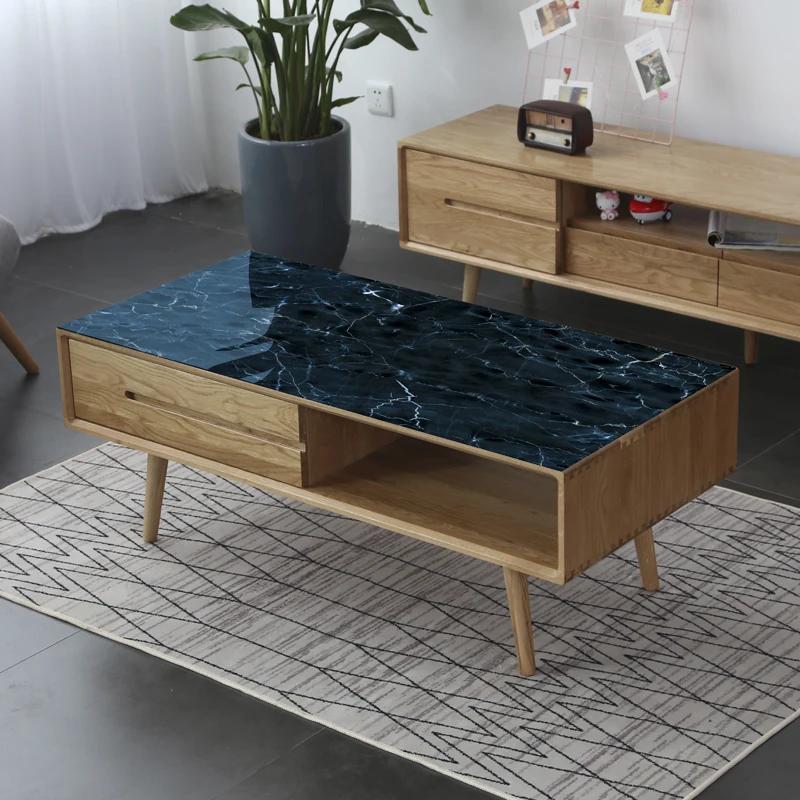 Nordic ins imitation marble thickened tablecloth pvc waterproof oil-proof Anti-scalding No-clean Dali pattern coffee table mat | Дом и сад