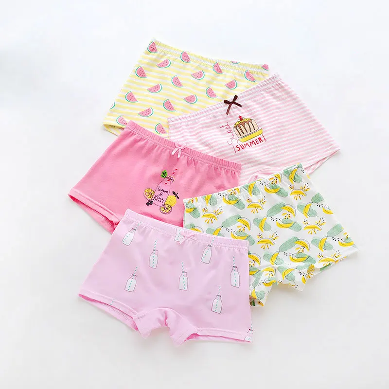 5 шт./партия новые милые хлопковые трусики для девочек нижнее белье с принтом