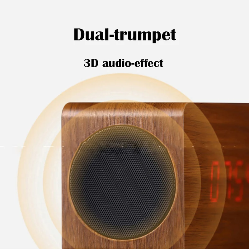 Светодиодный дисплей Деревянный Будильник беспроводной Bluetooth цифровой despertador