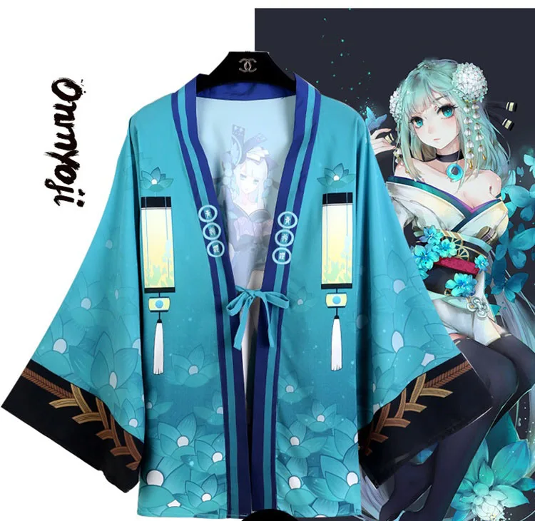 9 цветов, японское кимоно Haori Onmyoji, карнавальный костюм, кардиган, шифоновая накидка, халат, Повседневная накидка, костюмы на Хэллоуин