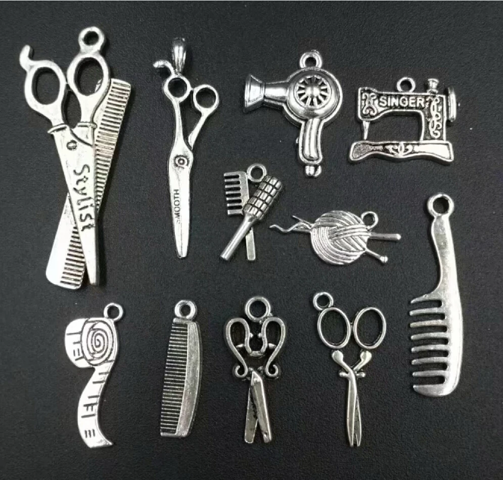 22 шт. модные смешанные фен гребень и ножницы подвески ювелирные аксессуары |