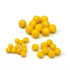 50 шт.лот, полуплавающая круглая Мягкая приманка с ароматизированными бусинами 0,8 см1 см, Желтая Мягкая рыболовная приманка в виде бобов