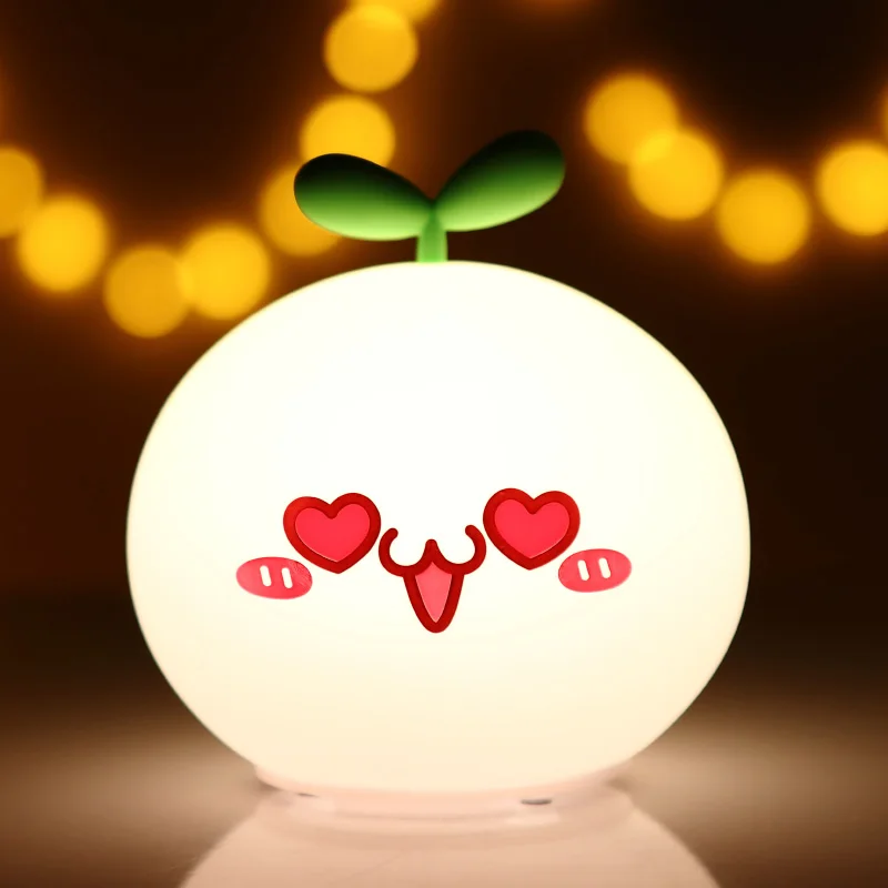 Love USB светодиодный Ночной светильник, мягкий силиконовый сенсорный датчик, мультяшный 5 В, 1200 мА/ч, 8 часов работы для детей, милый ночной Светильник BP-D-PPD-U - Испускаемый цвет: Love